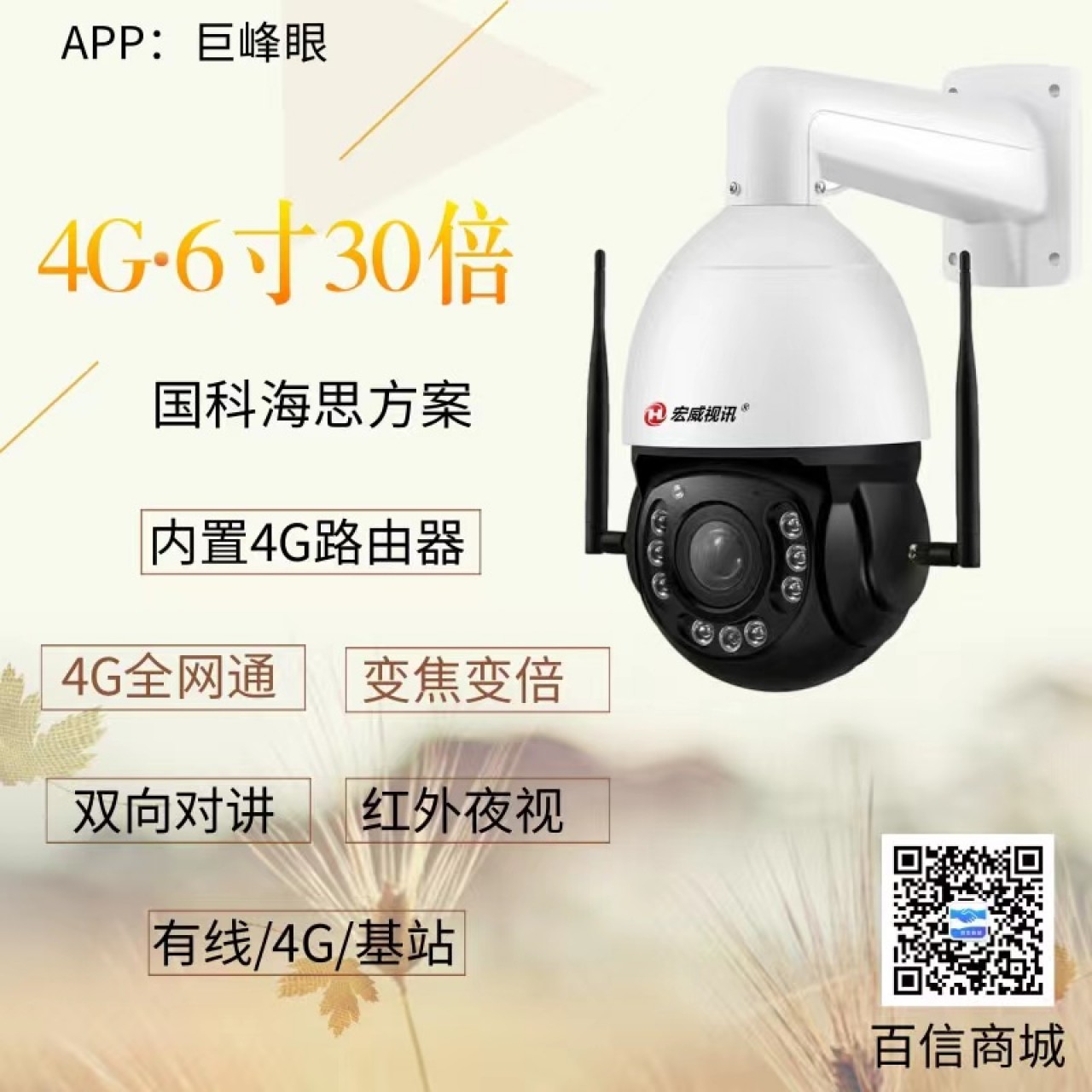 雄迈500万4G6寸30倍变焦大球机XM-IPC-650N-4G